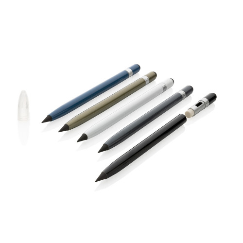 Aluminiowy ołówek z gumką niebieski P611.125 (4)