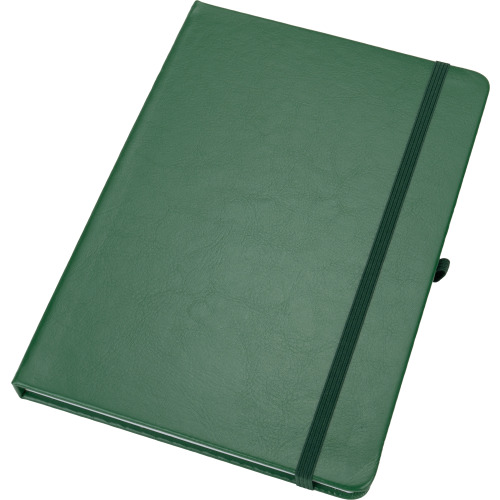 Notatnik A5 w linie z PU z recyklingu CLEO Ciemnozielony 2374899 