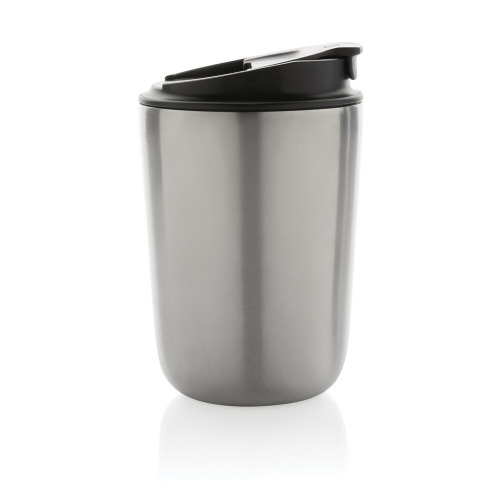 Kubek termiczny 380 ml Cuppa, stal nierdzewna z recyklingu srebrny, czarny P435.022 (2)
