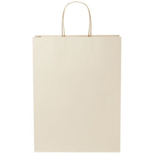 Torba papierowa z odpadów rolniczych ze skręcanymi uchwytami – 31 x 12 x 41 cm Złamana biel 1ZM00501 (2)
