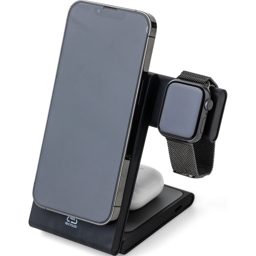 Magnetyczna ładowarka bezprzewodowa 3 w 1, 15W Czarny VB139-03 (4)