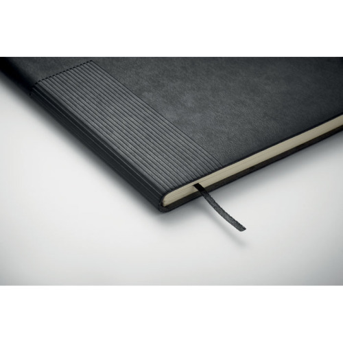 Notatnik A5 z miękkiego PU Czarny MO2645-03 (8)