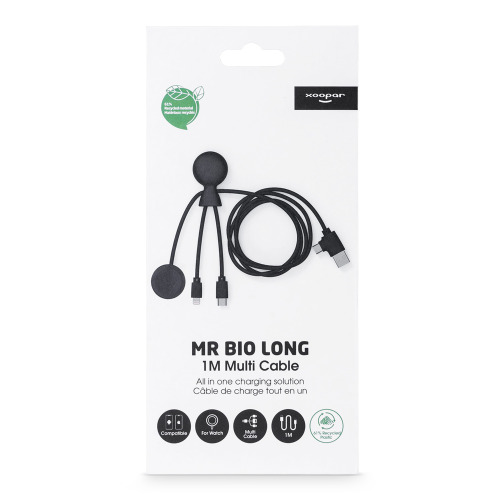 Xoopar Mr. Bio Long, wielofunkcyjny kabel do Apple i Samsung Watch,1 metr Czarny LT41031-N0002 (5)