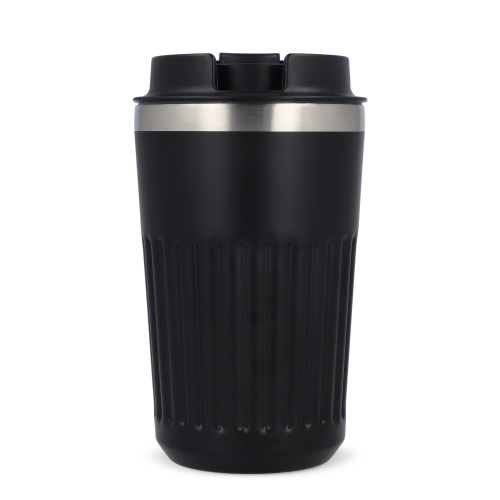 Termos na kawę ze stali nierdzewnej pochodzącej z recyklingu, 400 ml Czarny LT98698-N0002 (4)