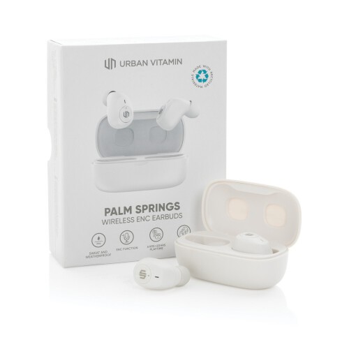 Bezprzewodowe słuchawki douszne Urban Vitamin Palm Springs ENC biały P329.813 (15)