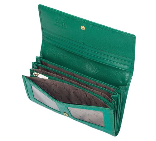 Damski portfel WITTCHEN skórzany lakierowany z monogramem Zielony WITT34-1-052 (1)