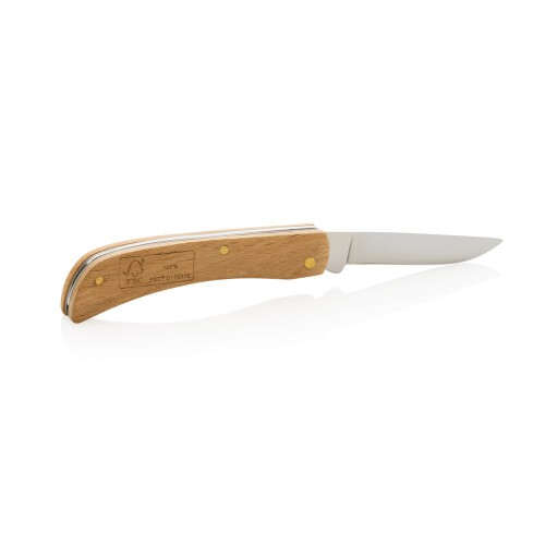 Drewniany nóż składany, scyzoryk brązowy P414.009 