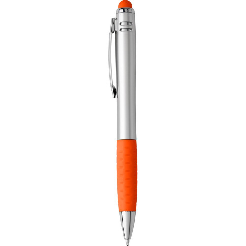 Długopis, touch pen z lampką pomarańczowy V1796-07 
