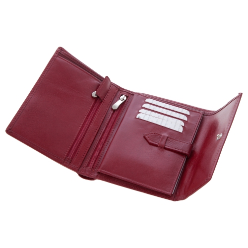 Skórzany portfel damski Mauro Conti czerwony V4808-05 (2)