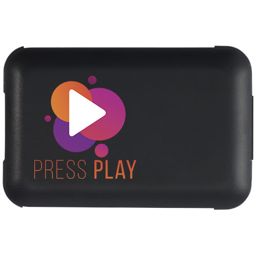 Savvy modułowy kabel do ładowania z tworzyw sztucznych pochodzących z recyklingu z uchwytem na telefon Czarny 12436190 (1)