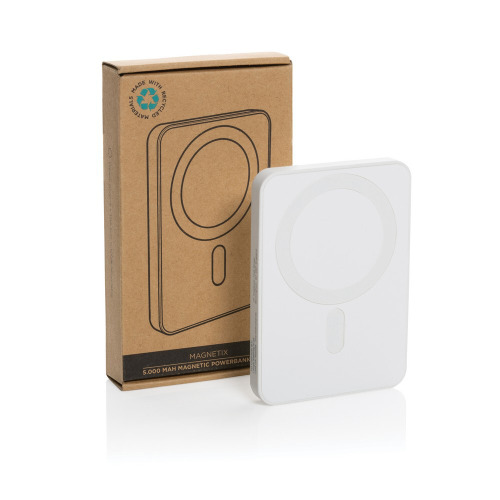 Magnetyczny bezprzewodowy power bank 5000 mAh Magnetix Biały P322.403 (7)