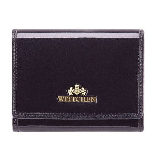 Damski portfel WITTCHEN ze skóry lakierowany średni Granatowy WITT25-1-070 