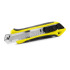 Nóż do tapet z mechanizmem zabezpieczającym, zapasowe ostrza w komplecie żółty V7237-08 (1) thumbnail