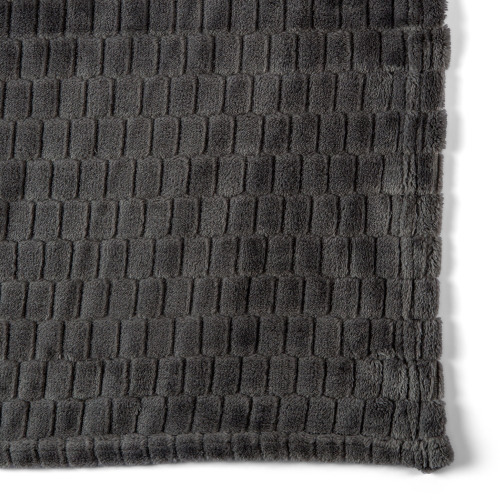 Kosta Linnewafveri Fleece Plaid Jaquard 130x170 cm Ciemnoszary LT54502-N0060 (2)