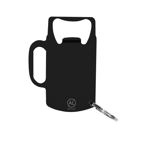 Brelok do kluczy, otwieracz do butelek z aluminium z recyklingu Czarny VA701-03 (1)