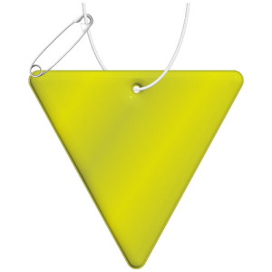 RFX™ reflective odblaskowa zawieszka z TPU, odwrócony trójkąt Neonowy żółty