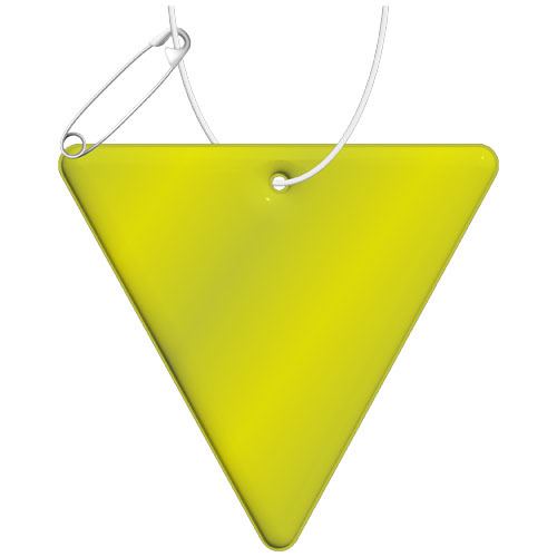 RFX™ reflective odblaskowa zawieszka z TPU, odwrócony trójkąt Neonowy żółty 1PR11513 