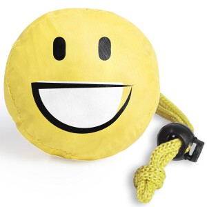 Składana torba na zakupy "uśmiechnięta buzia" (smile) żółty