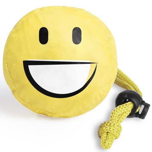 Składana torba na zakupy "uśmiechnięta buzia" (smile) żółty V8970-08A 