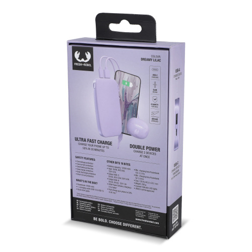 2PB12100 | Fresh 'n Rebel Powerbank 12000 mAh USB-C Szybkie ładowanie 20W Liliowy LT49402-N0071 (8)