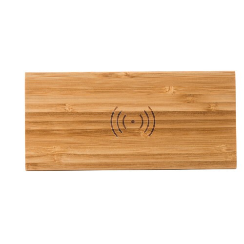 Bambusowa ładowarka bezprzewodowa 5W, zegar drewno V0137-17 (9)
