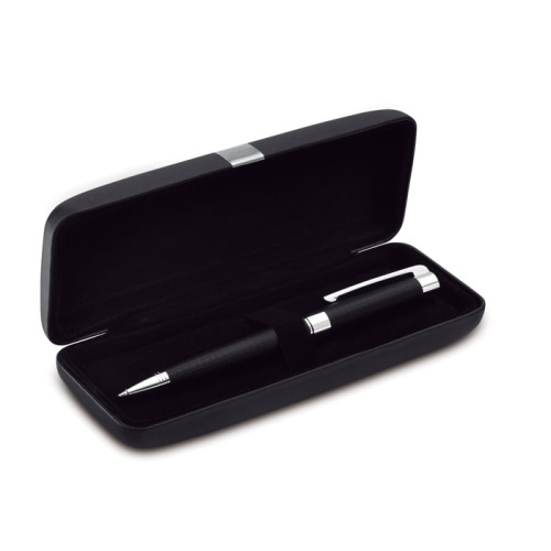 Metalowy długopis w pudełku czarny MO7795-03 