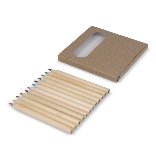 12 kredek do kolorowania w pudełku typu kraft Naturalny LT91572-N0094 
