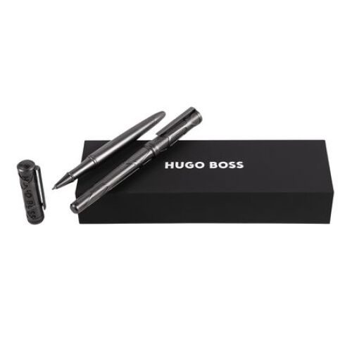 Zestaw upominkowy HUGO BOSS długopis i pióro wieczne - HSS3082D + HSS3084D Szary HPBP308D 