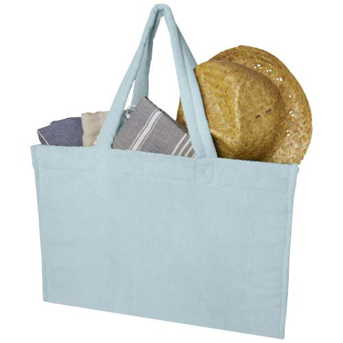 Torba plażowa Siam z materiału frotte z recyklingu GRS, o pojemności 13 l Cloud Blue 12075252 (3)