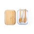 Szklane pudełko śniadaniowe 700 ml, bambusowe wieczko i sztućce neutralny V8876-00 (4) thumbnail
