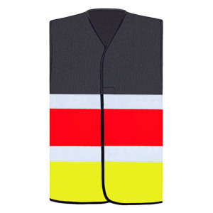 Kamizelka Odblaskowa Poliester - Black & Red & Gold