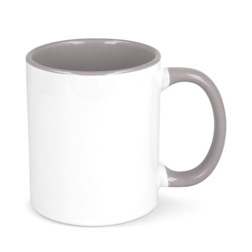 Kubek subli Oslo kolorowy w środku i uchwycie 300ml Biały / szary LT51164-N0161 