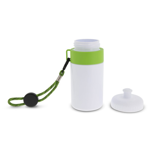 Bidon Sportowy Z Obwódka I Kolorowym Sznurkiem 500ml Biały / jasnozielony LT98785-N0132 (3)