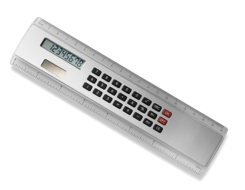 Linijka, kalkulator srebrny V3030-32 