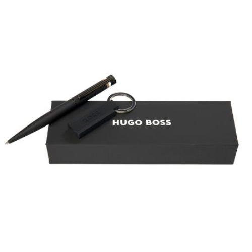 Zestaw upominkowy Hugo Boss długopis i brelok - HAK421X + HSG3524X Czarny HPBK352A 