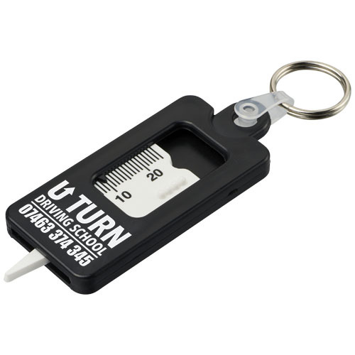 Kym brelok do kluczy z materiałów z recyklingu w kształcie narzędzia do pomiaru bieżnika opon Czarny 21019090 (1)