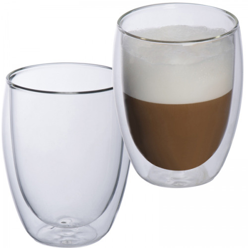 Szklanki do cappuccino 350 ml 2 szt. Przeźroczysty 8382366 