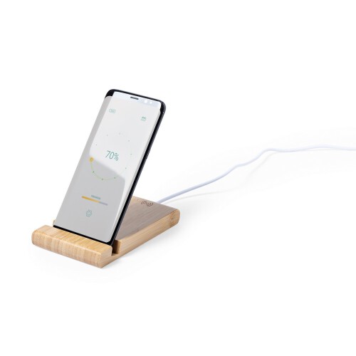 Bambusowa ładowarka bezprzewodowa 5W, stojak na telefon, stojak na tablet neutralny V0157-00 (1)