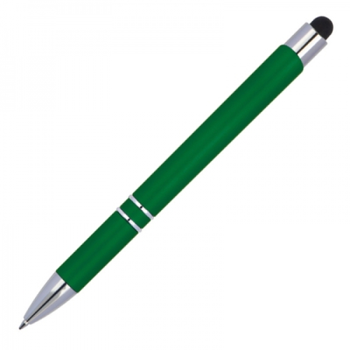 Długopis plastikowy touch pen z podświetlanym logo WORLD zielony 089209 (5)