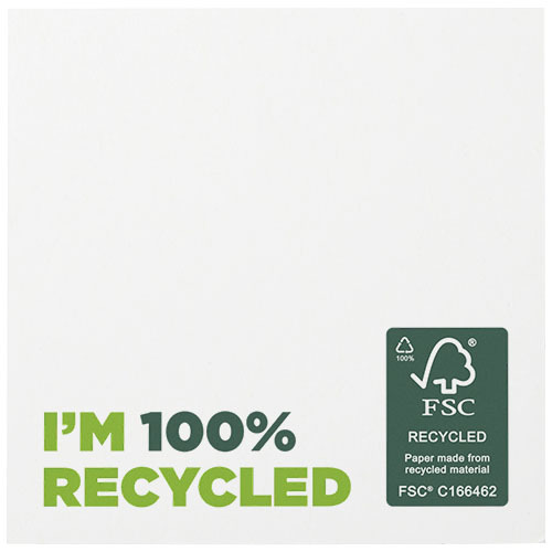 Karteczki samoprzylepne z recyklingu o wymiarach 75 x 75 mm Sticky-Mate® Biały 21286012 (1)