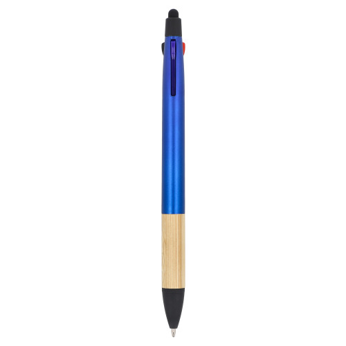 Długopis 3-kolorowy z uchwytem z bambusa Niebieski LT80561-N0011 (4)