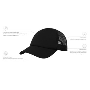 Czapka Trucker Snapback Poliestrowa Siateczkowa - White & Navy & Navy