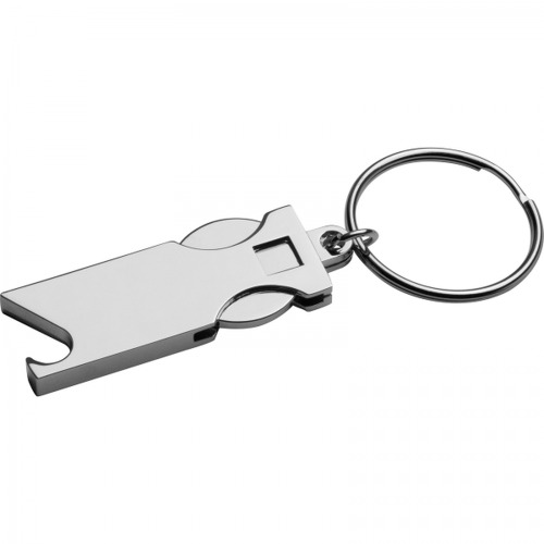 Brelok metalowy otwieracz do butelek z żetonem HILDE Szary 9036707 (4)