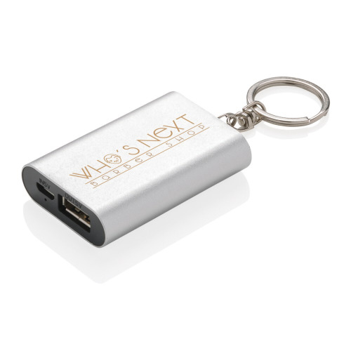 Power bank 1000 mAh, brelok do kluczy Srebrny P324.190 (4)