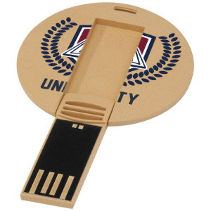 Okrągła pamięć USB z materiałów biodegradowalnych