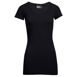 T-shirt Damski Dopasowany Długi Bawełna Elastan