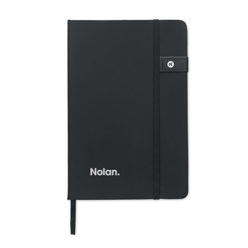 Notebook A5 z portem USB Czarny MO2725-03 (2)