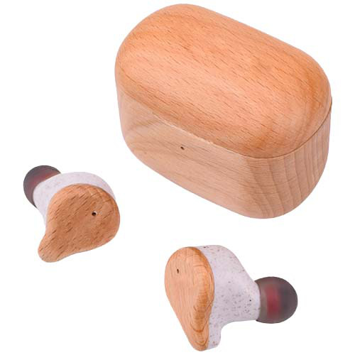 Prixton słuchawki douszne TWS163 Drewniany 2PA18571 (2)