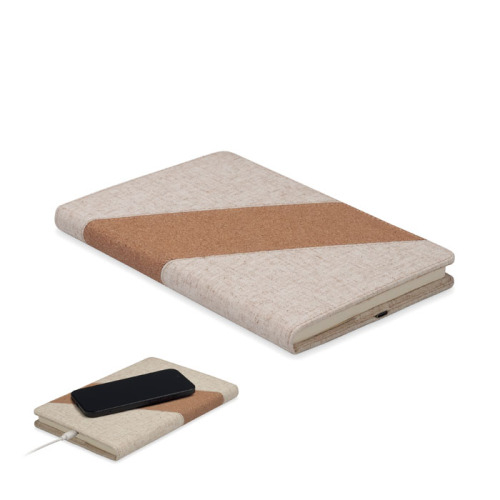 Notes A5 z ładowarką 15W Bezowy MO2734-13 