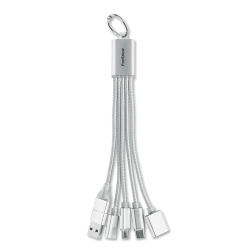 Brelok 3w1 kabel ładujący Srebrny MO3150-14 (4)
